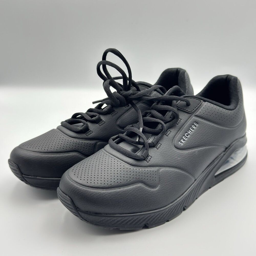 Skechers Womens Vegan Uno 2 Air Around You Black Walking Shoes Size 9.5